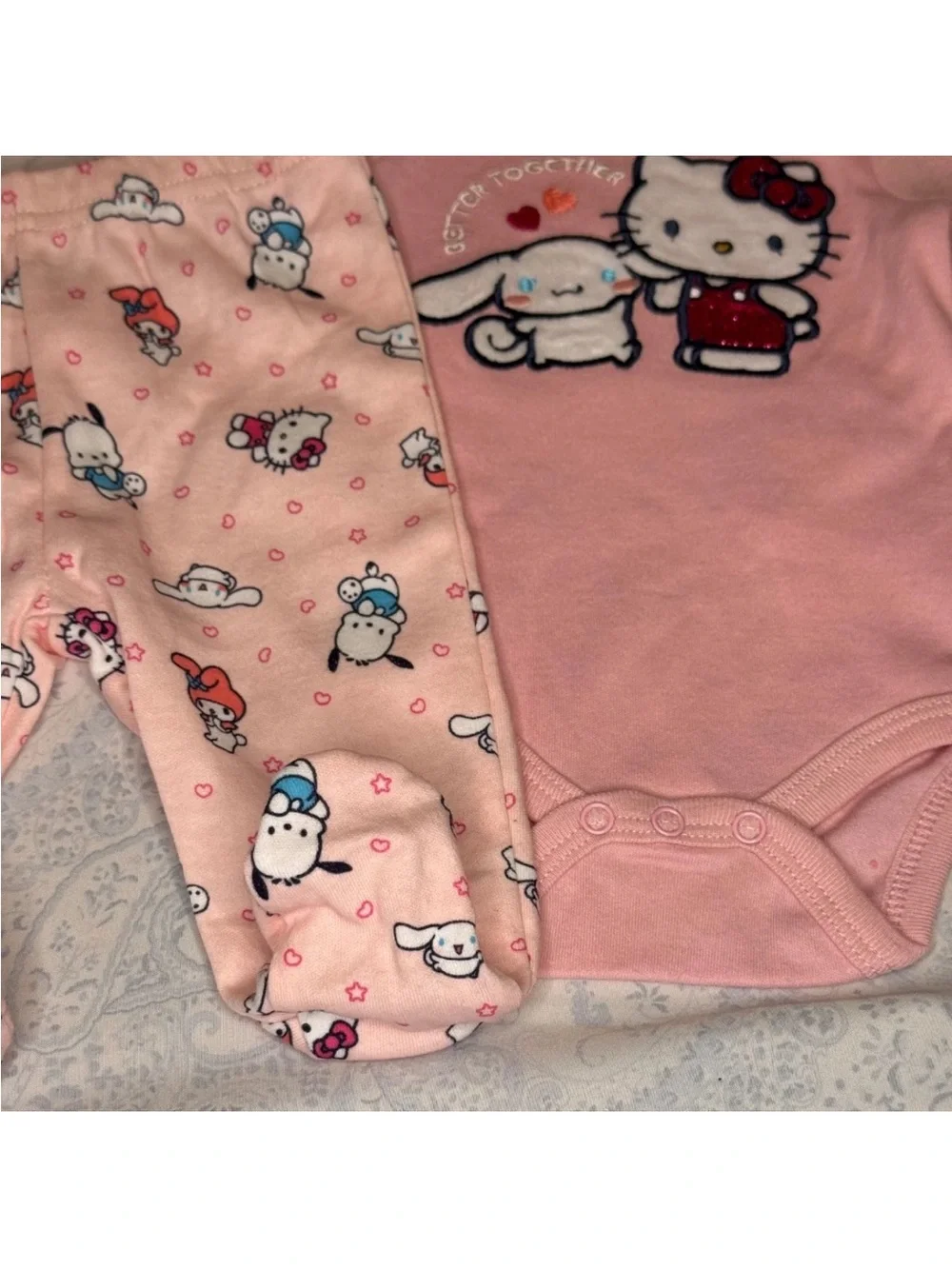 Hello Kitty and Friends Infant 3 Piece Footed Outfit